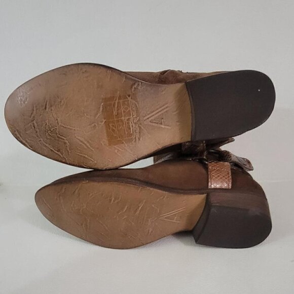 ARTISAN BY ZIGI “Layza” Booties in Brown Suede Snakeskin - Picture 9 of 9